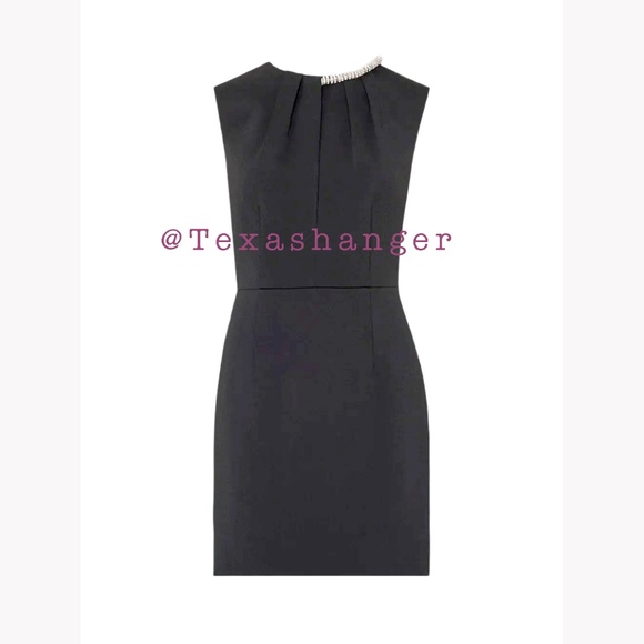 NWT Milly Nyra Crepe Crystal Embellished Dress Size 10 Black - Picture 5 of 13